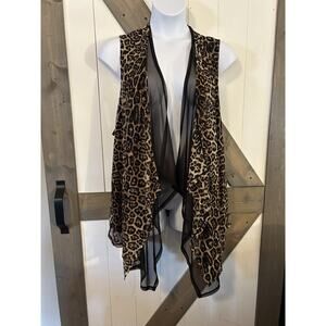 Brittany Humble Vest Animal Print Reversible Black 3X NWT